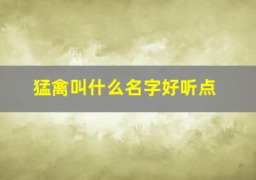 猛禽叫什么名字好听点