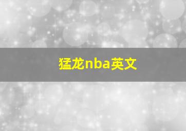 猛龙nba英文