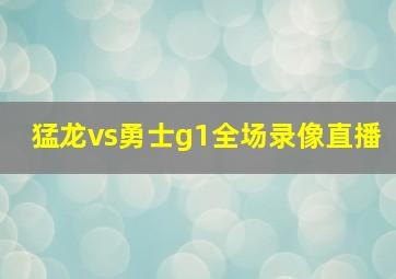 猛龙vs勇士g1全场录像直播