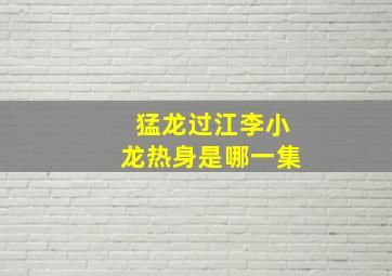 猛龙过江李小龙热身是哪一集