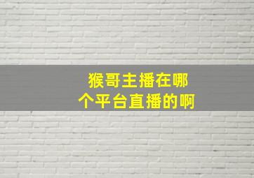 猴哥主播在哪个平台直播的啊