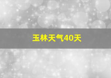 玉林天气40天