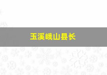 玉溪峨山县长