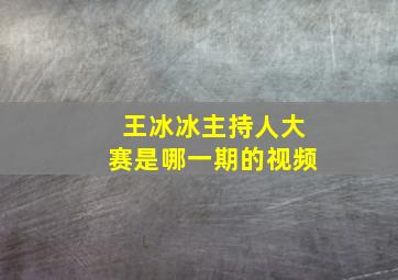 王冰冰主持人大赛是哪一期的视频