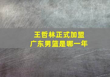 王哲林正式加盟广东男篮是哪一年