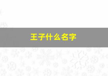 王子什么名字