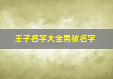 王子名字大全男孩名字