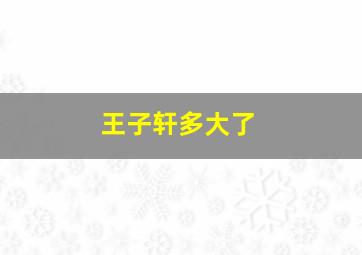 王子轩多大了