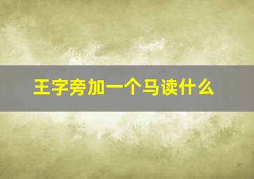 王字旁加一个马读什么