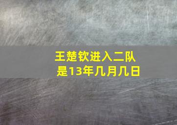 王楚钦进入二队是13年几月几日