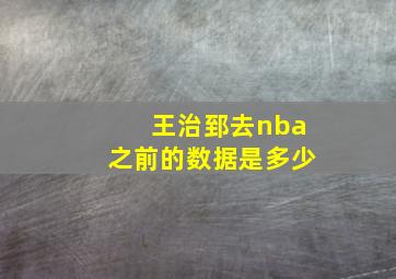 王治郅去nba之前的数据是多少