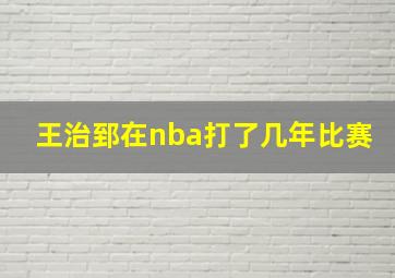 王治郅在nba打了几年比赛