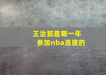 王治郅是哪一年参加nba选拔的