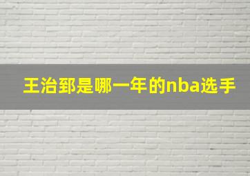 王治郅是哪一年的nba选手