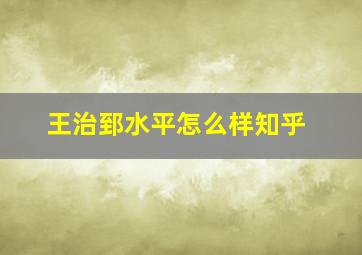 王治郅水平怎么样知乎