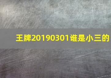 王牌20190301谁是小三的