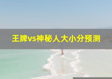 王牌vs神秘人大小分预测