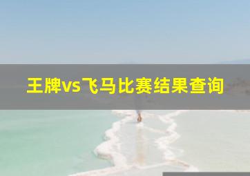 王牌vs飞马比赛结果查询