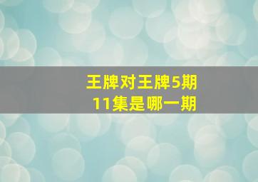 王牌对王牌5期11集是哪一期