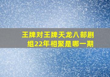 王牌对王牌天龙八部剧组22年相聚是哪一期