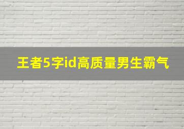 王者5字id高质量男生霸气