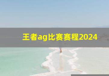 王者ag比赛赛程2024