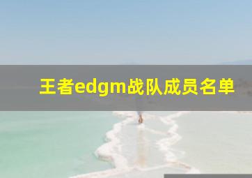 王者edgm战队成员名单