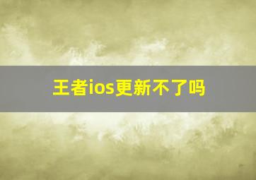 王者ios更新不了吗