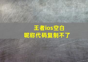 王者ios空白昵称代码复制不了