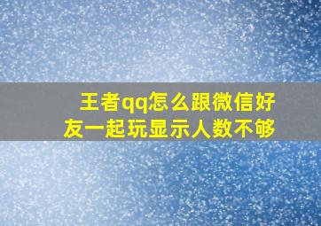 王者qq怎么跟微信好友一起玩显示人数不够