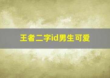 王者二字id男生可爱