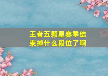 王者五颗星赛季结束掉什么段位了啊