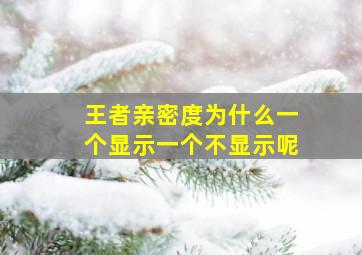 王者亲密度为什么一个显示一个不显示呢