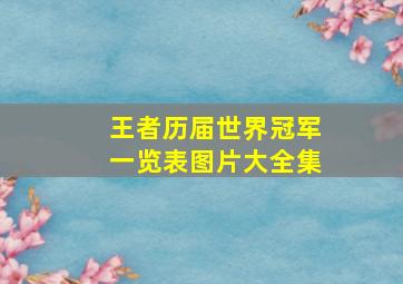 王者历届世界冠军一览表图片大全集