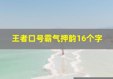 王者口号霸气押韵16个字