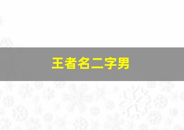 王者名二字男