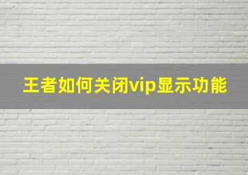 王者如何关闭vip显示功能