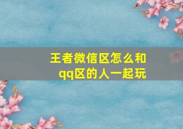 王者微信区怎么和qq区的人一起玩