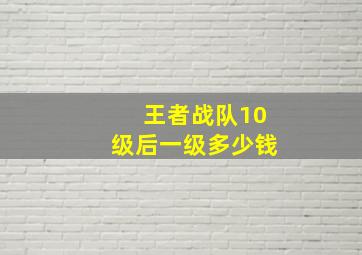 王者战队10级后一级多少钱