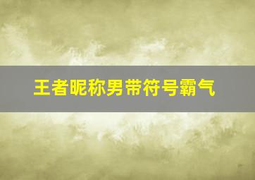 王者昵称男带符号霸气