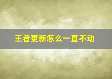 王者更新怎么一直不动