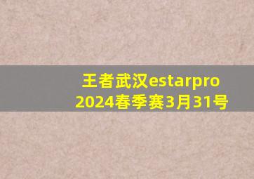 王者武汉estarpro2024春季赛3月31号