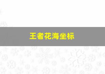 王者花海坐标