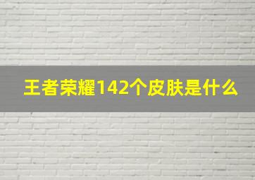 王者荣耀142个皮肤是什么