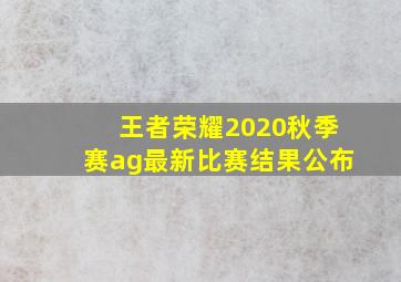 王者荣耀2020秋季赛ag最新比赛结果公布