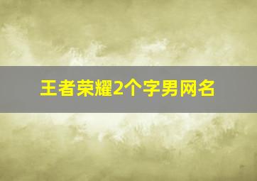 王者荣耀2个字男网名