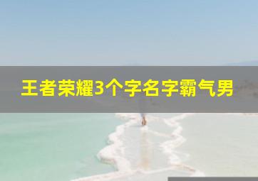 王者荣耀3个字名字霸气男