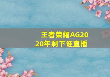 王者荣耀AG2020年剩下谁直播