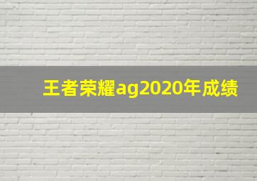 王者荣耀ag2020年成绩