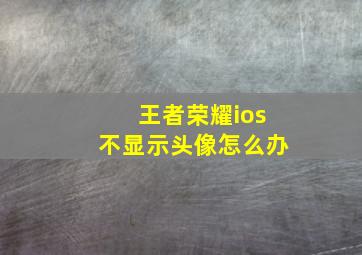 王者荣耀ios不显示头像怎么办